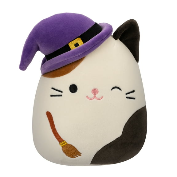 Squishmallows Official 8 inch Cam the Winking Cat With Witch Hat and Broomstick - Child's Ultra Soft Plush Toy