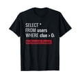 thumbnail image 1 of SQL Query Funny SQL Database Admin Programmer T-Shirt, 1 of 5