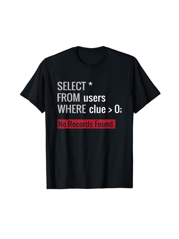 SQL Query Funny SQL Database Admin Programmer T-Shirt