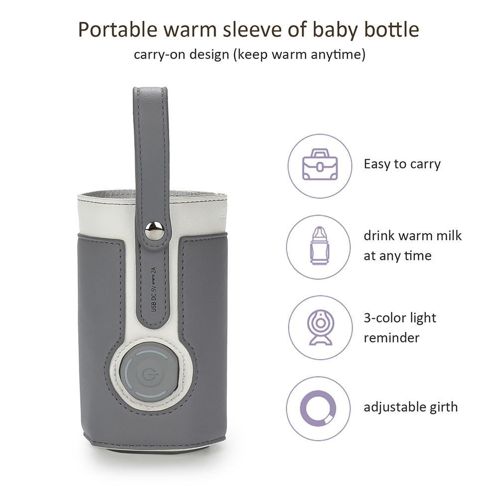 SQLEA Bottle Warmer Bag 3 Temperature Adjustable Portable Baby Bottle Warmer for Home and on the Go