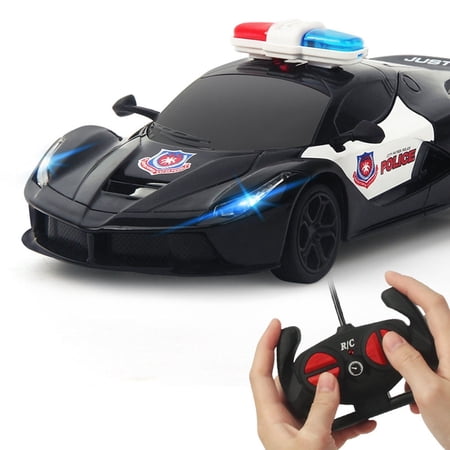 SQLEA Remote Control Car 1/24 RC Police Car Electric Cop Car Toys for Boys Gifts