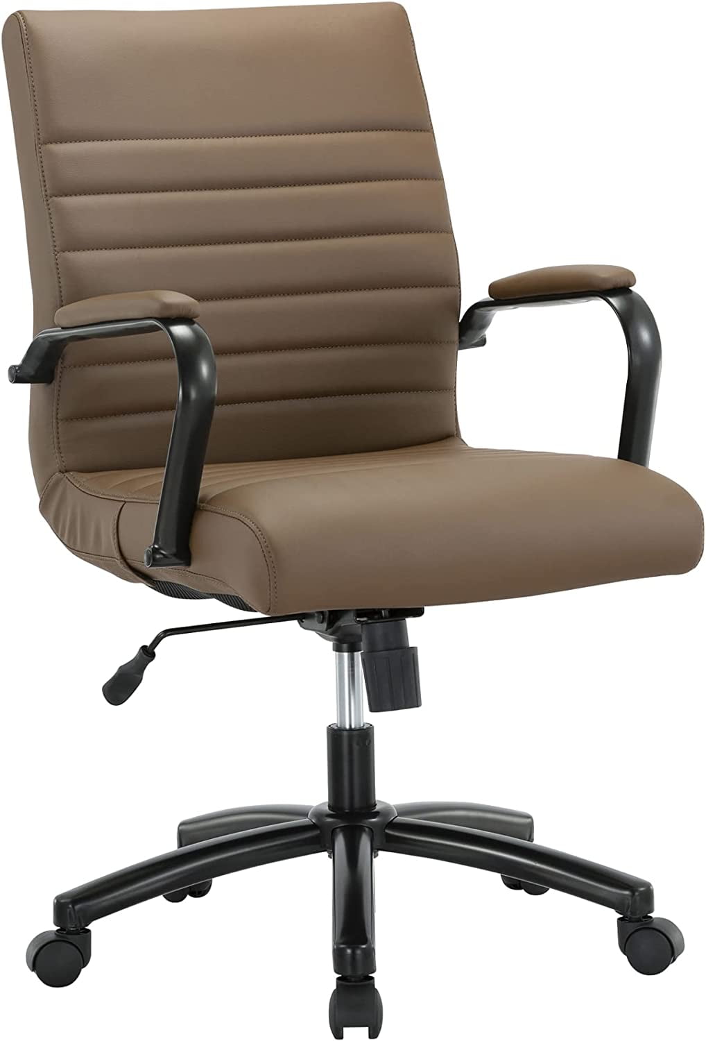 SQRTFV ® Modern Comfort Winsley Bonded Leather MidBack Manager's Chair Brown/Black BIFMA