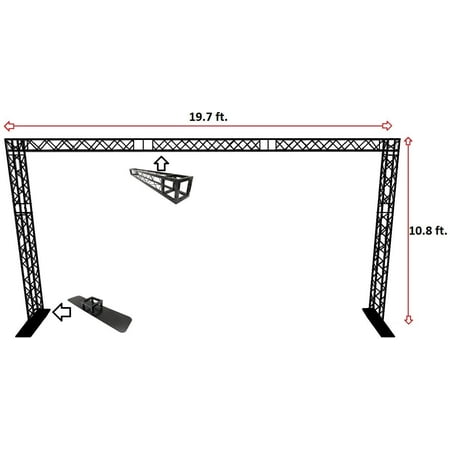 SQUARE BLACK BOX TRUSS GOAL POST ARCH KIT 19.7FT Width Mobile Portable DJ Lighting System Metal Arch