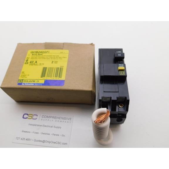 New QOB240GFI Square D QOB240GFI 2 Pole Ground Fault Circuit Breaker