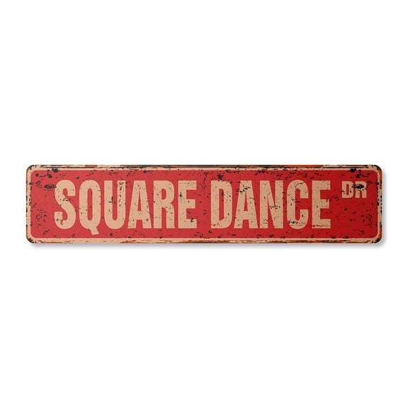 SQUARE DANCE Vintage Plastic Street Sign folf dancing caller modern western | Indoor/Outdoor | 18" Wide