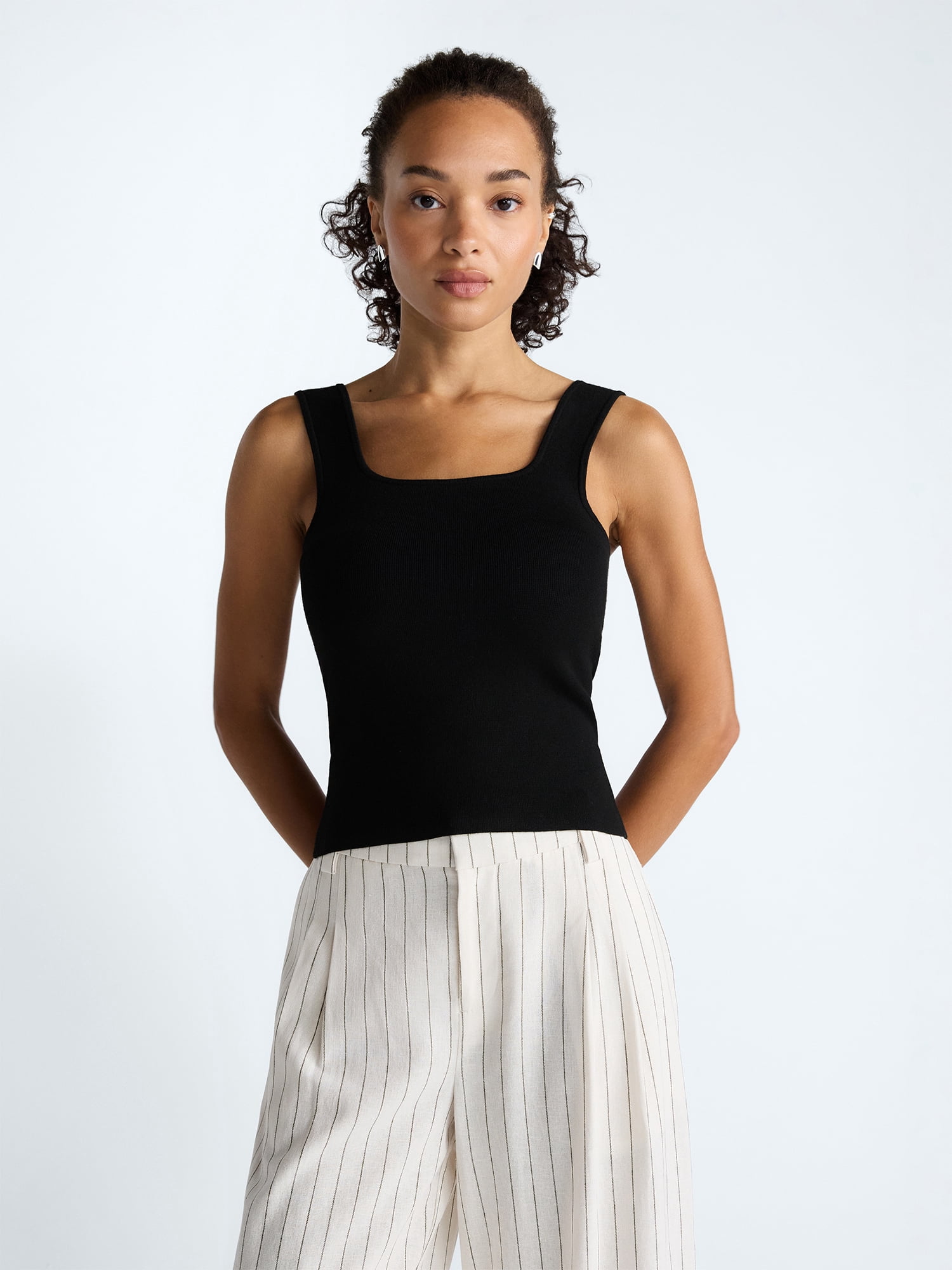 Scoop Women's Square Neck Sweater Tank Top, Sizes XS-XXL