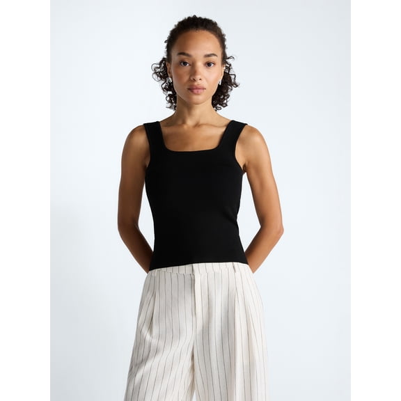 Scoop Women's Square Neck Sweater Tank Top, Sizes XS-XXL