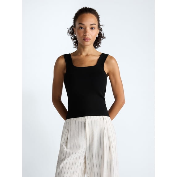 Scoop Women's Square Neck Sweater Tank Top, Sizes XS-XXL