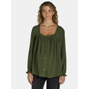 Time and Tru Women's Maternity Square Neck Top