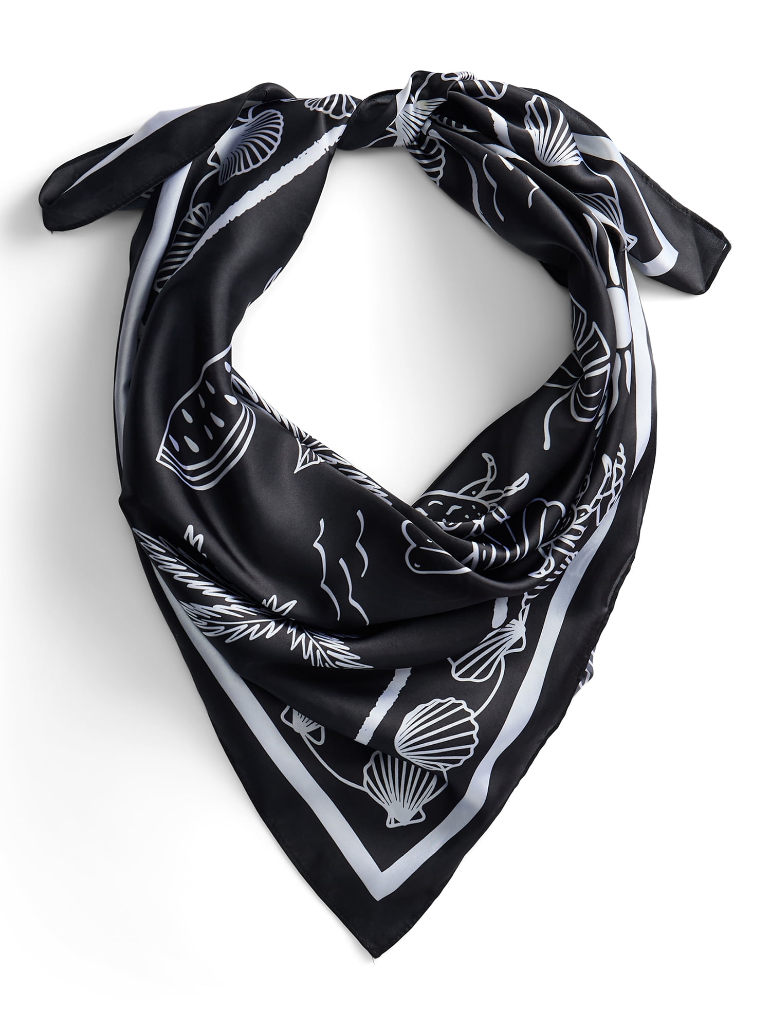 No Boundaries Women's Square Scarf with Printed Allover Pattern, Ideal for All Seasons