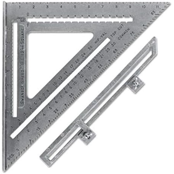 Swanson Tool Co, Inc. Speed Square Triangle - Aluminum, Instruction Book - 12", Multicolor