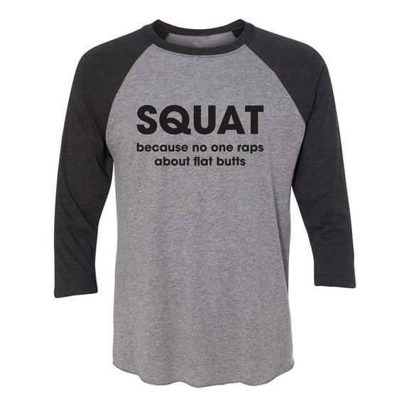 SQUAT Unisex 3/4 Sleeve Baseball Raglan Tee