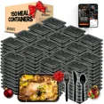 thumbnail image 1 of SQUATZ 150 Meal Prep Containers with Lids for Adults - 33oz, Microwave Safe, Reusable Food Storage, Freezer Safe, Leak-Free Lunch Container - Includes Utensils - SQFC150-1, 1 of 7