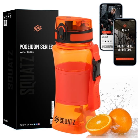 SQUATZ 24 Oz Poseidon Series Water Bottle for Protein & Fruit Shakes Quality Wide Mouth Gym Flask