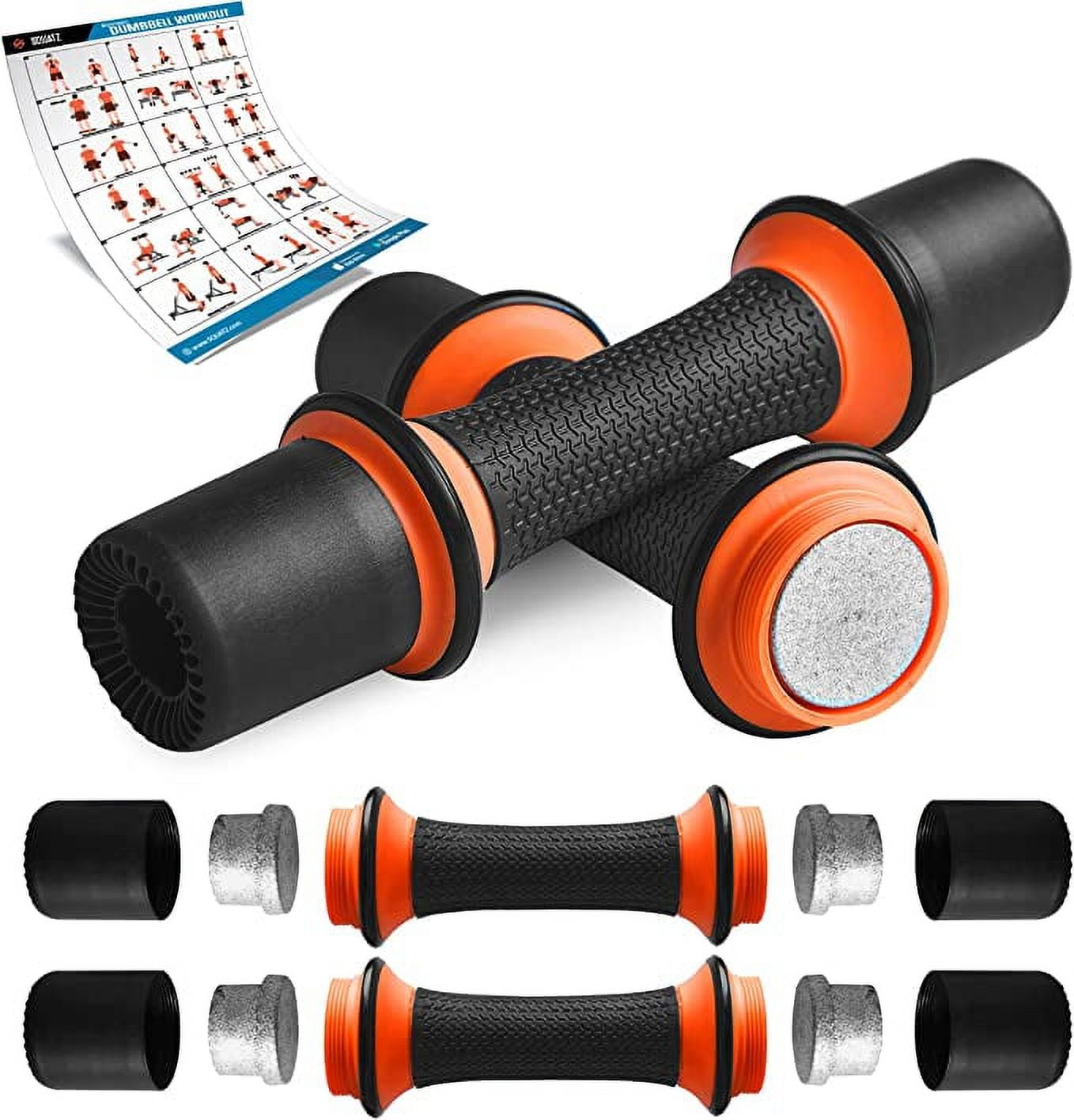 SQUATZ 7 lbs. Dumbbell Weight Set - Adjustable Weight All-in-One Versatile Dumbbells for Women, Non-Slip Neoprene Ideal for Common Movement and Multi Functional Exercise, Home Gym Training