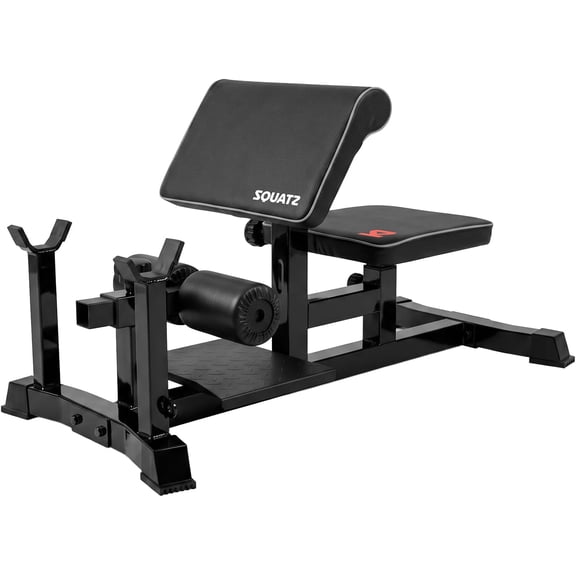 SQUATZ Sissy Squat Machine, 440 lb Capacity Adjustable Squat Bench with Spring-Loaded Foam Foot Holder, Compact Steel Leg Exercise Equipment for Home Gym, Black