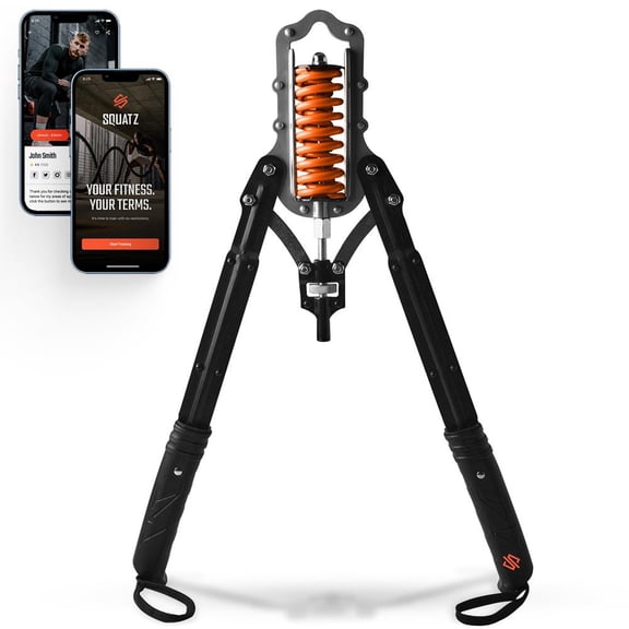 SQUATZ Twister Bar Arm Exercise - Home Chest Expander, Adjustable from 22-440lbs with 2-20 levels, Anti-slip Ergonomic PU handle, Black