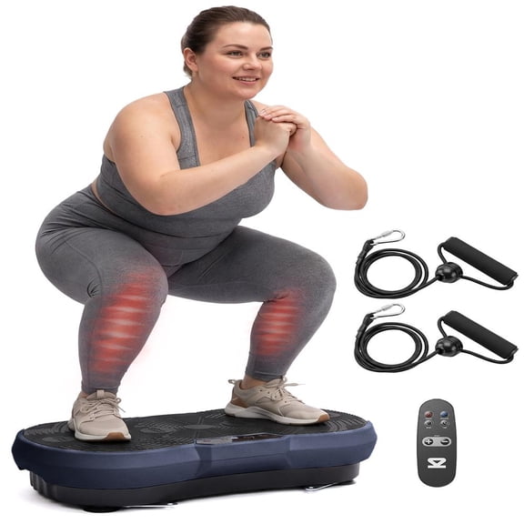 SQUATZ Vibration Plate Exercise Machine – Full Body Fitness Platform with 99 Speed Levels, 9 Preset Programs, Resistance Bands & Remote, 265 lb Capacity (Blue)