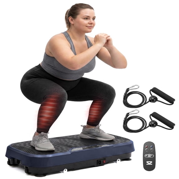 SQUATZ Vibration Plate Exercise Machine – Portable Fitness Platform with Handles, 1-99 Speed Levels, 10 Preset Programs & Remote Control (Blue)
