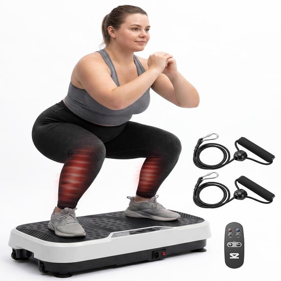 SQUATZ Vibration Plate Exercise Machine – Portable Fitness Platform with Handles, 1-99 Speed Levels, 10 Preset Programs & Remote Control (Grey)