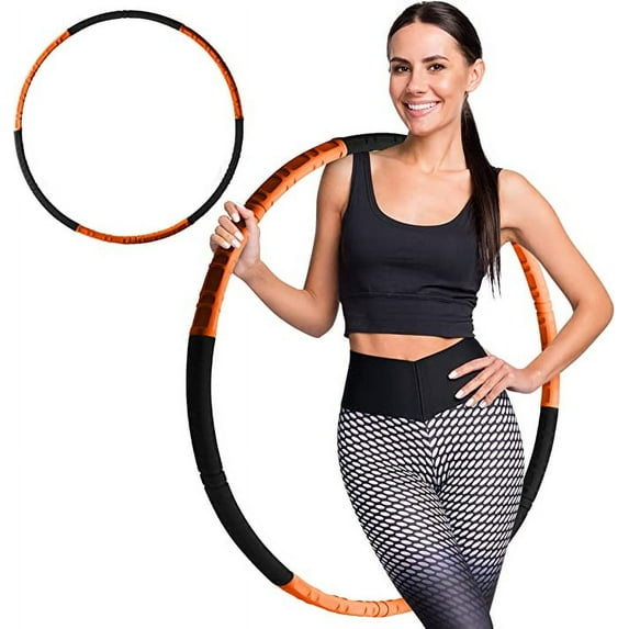 SQUATZ Weighted Smart Hula Hoop - 12 Pcs. Adjustable and DetachableTightens Abdomen, Hips, and Arms, Shape Charming Curves, 12 Sections Portable for Indoor and Outdoor, Great for Adults and Beginners