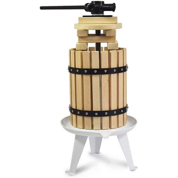 SQUEEZE master Fruit Apple Cider Wine Classic Press- 4.75 Gallon/18L-Solid Wood Basket-8 Press Wooden Blocks-Pole Handle Bar for Juice,Wine,Cider-Suitable for Outdoor, Kitchen and Home