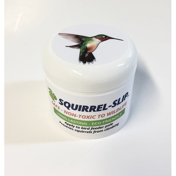 SQUIRREL-SLIP Natural Squirrel Repellent Bird Feeder Pole with Hummingbird Cap, 2 oz Capacity