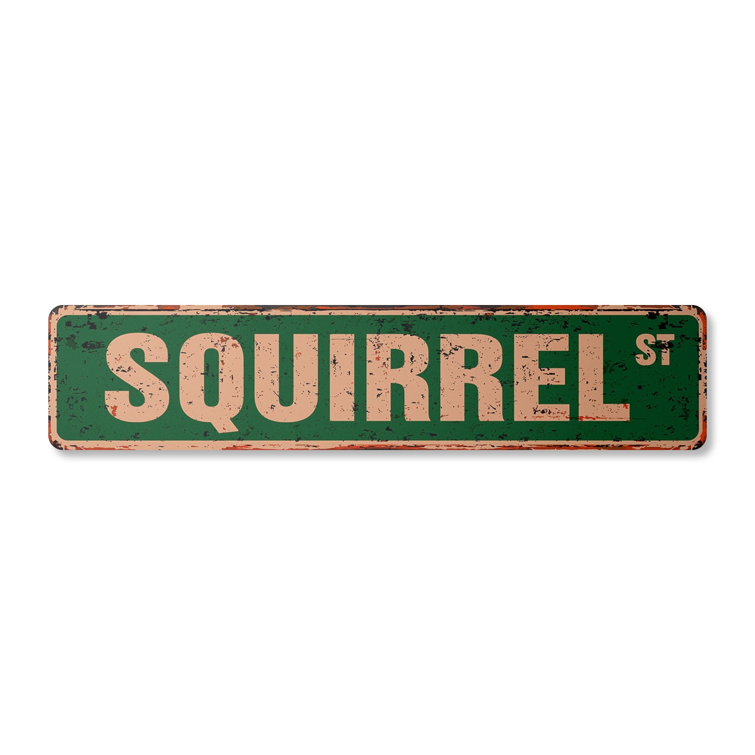 SQUIRREL Vintage Plastic Street Sign xing crossing nuts roadkill hunt