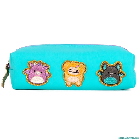 Original Squishmallows Pencil Pouch with Character Patches – Zippered Stationery Case