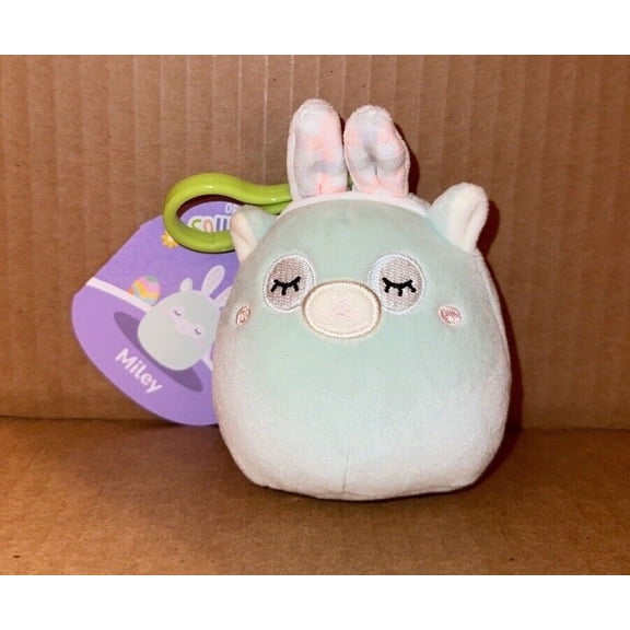 SQUISHMALLOW 3.5" Miley the Llama Easter PLUSH CLIP NEW