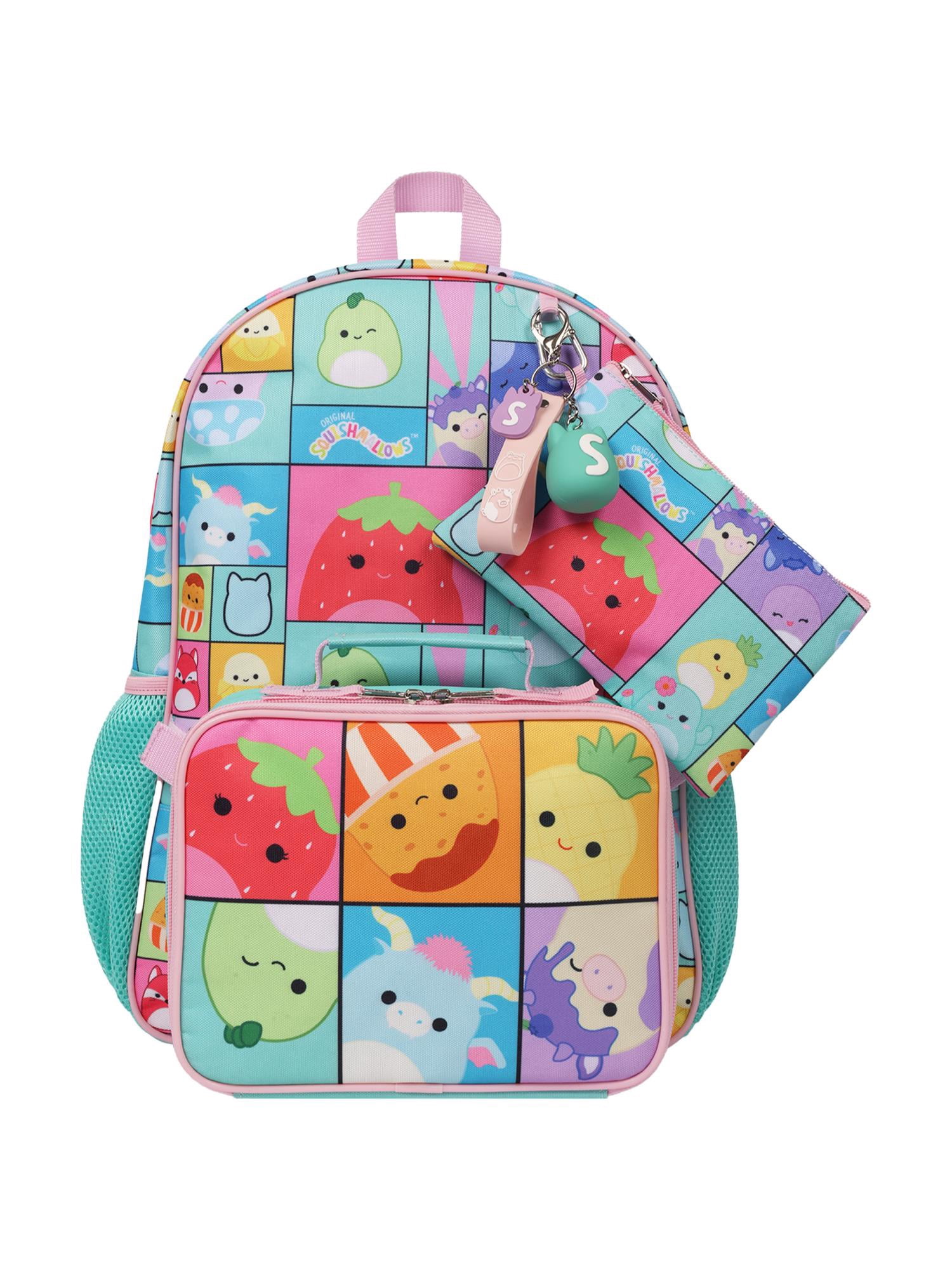 Squishmallow 5-Piece Backpack Set with Detachable Lunch Bag