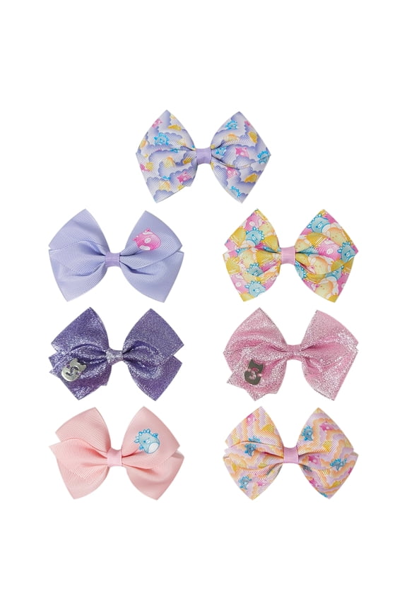 Squishmallow Multipattern Hair Bows, All Ages, 7 Pack