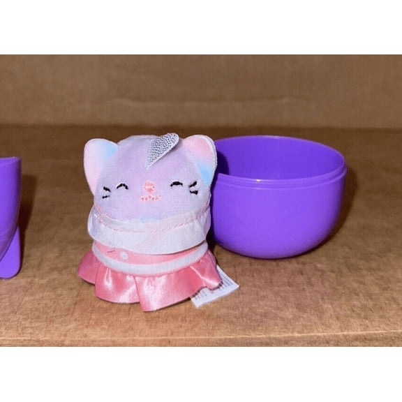 SQUISHVILLE SQUISHMALLOW 2" PURPLE CATICORN WITH DRESS NEW