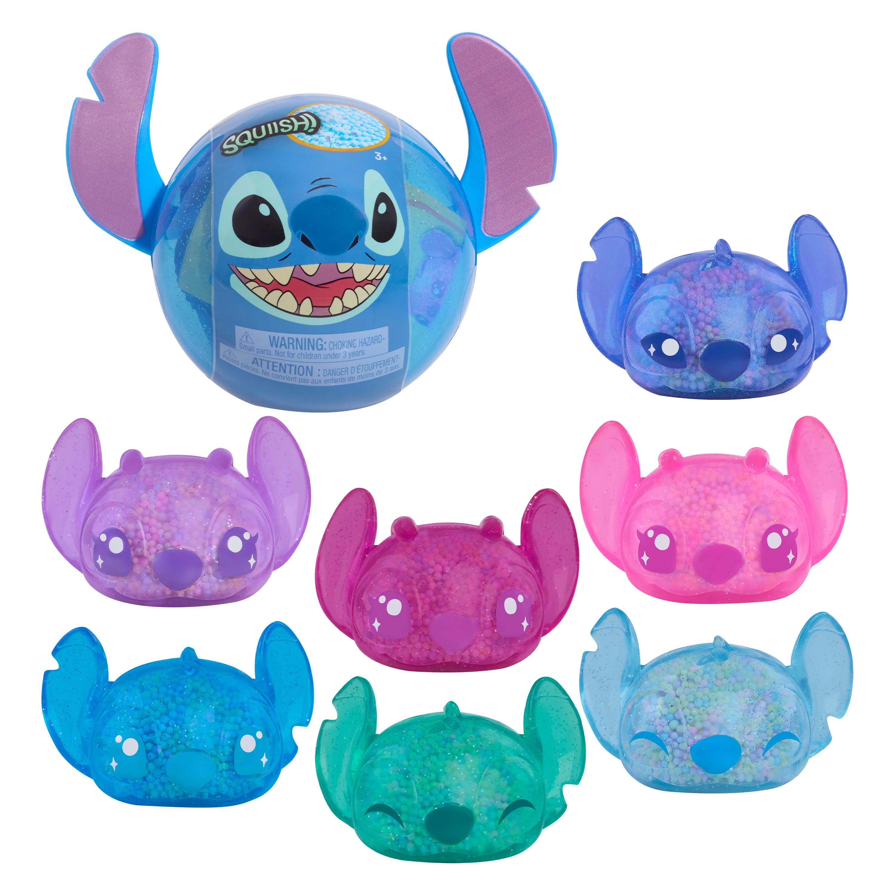 Disney Stitch Squish-a-Stitch Collectible Figures Series 2, Blind Capsule, Squishy Fidget Toys, Ages 3+