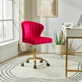 SQYUHGF Office Desk Chair with Wheels/Gold Base Small Armless Home