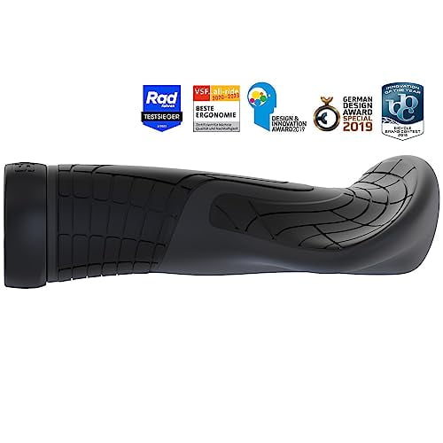 SQlab Bicycle Grip, Black, Rubber, 300g (Pair), 110.8mm Circumference, 143.6mm Length, Unisex, Comfort/Trekking, Handlebar_Grip