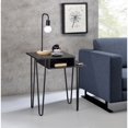 thumbnail image 1 of IN Room Furniture Designs Contemporary Metal and Wood Side Table in Black, 1 of 3