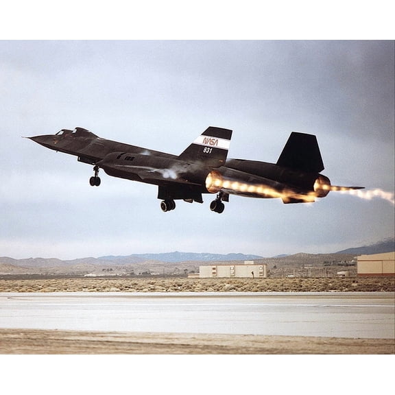 SR-71 Blackbird Afterburner Takeoff Style - A - 12x18 Inch Laminated Aviation Poster - Stunning Detail and Bold Colors