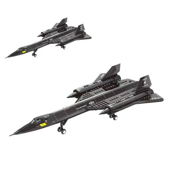 SR 71 Blackbird Jet Building Block Set - 184 Pieces - for Kids and Adults - Fits All Building Bricks