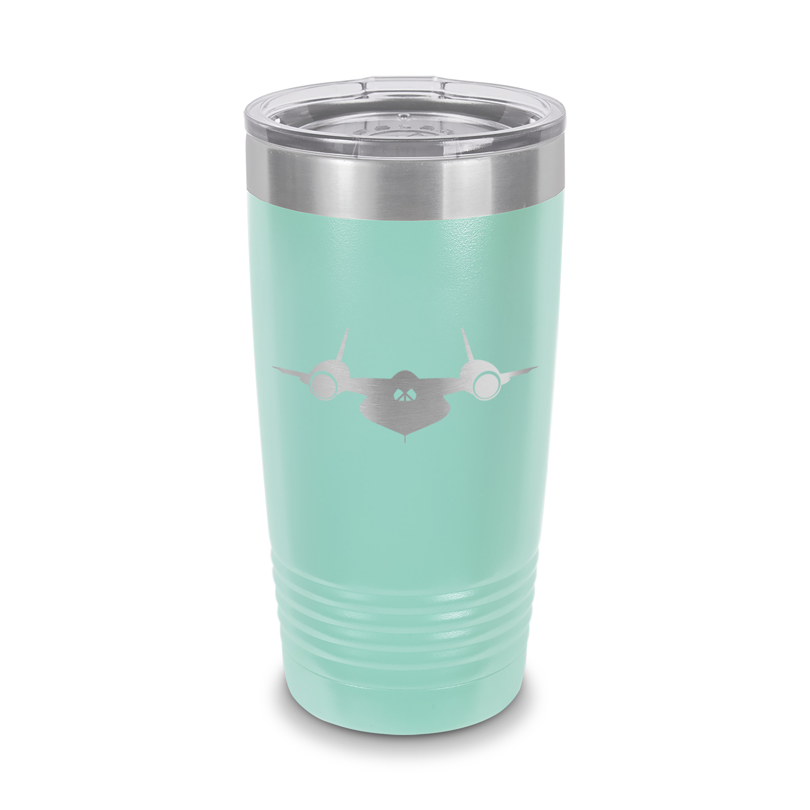 SR-71 Blackbird Tumbler 20 oz - Laser Engraved w/ Clear Lid - Stainless