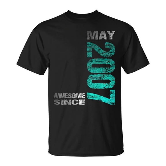 SR Awesome Since May 2007 16Th Birthday Born 2007 T-shirt