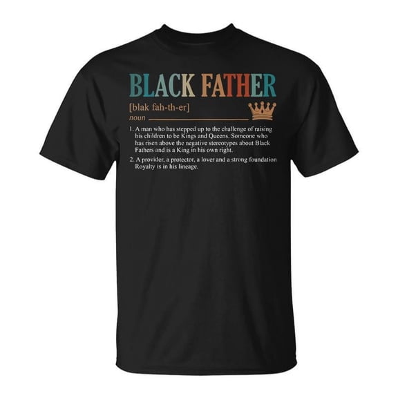 SR Black Father Definition Fathers Day T-shirt