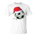thumbnail image 1 of SR Christmas Soccer In Santa Hat Wrapped In Holiday Lights T-Shirt, 1 of 6