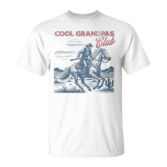 SR Cool Grandpas Club Retro Cowboy Father's Day T-Shirt