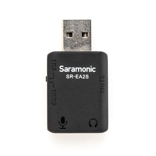 SR-EA2S USB Audio Interface w/ 3.5mm TRS or TRRS Mic Input, Headphone Out Mute for Computers, More
