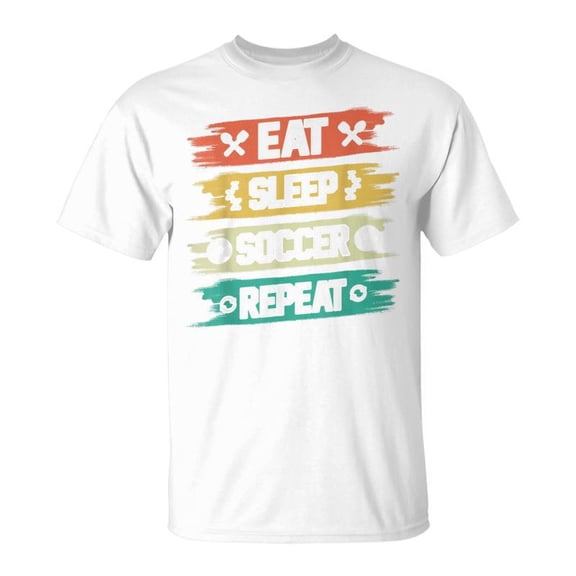 SR Eat Sleep Soccer Repeat Boys Soccer Lovers & Players T-Shirt