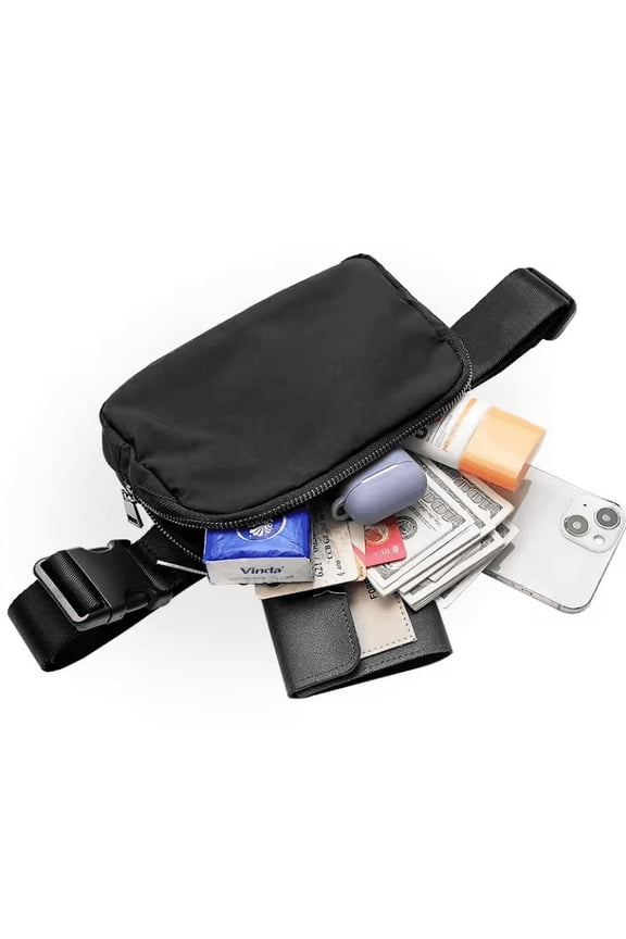 SR Felt, Crossbody Bag, Fanny Pack for Unisex Fashionable, Waterproof Hip Waist, Fashion Travel Chest, Black color