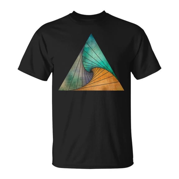 SR Geometric Swirling Triangle Abstract Geometry T-shirt