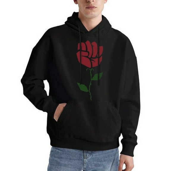 SR Graphic Hoodie Sweatshirt, All Gender Oversized Hoodie Sweatshirt, Print Long Sleeve Hoodie, Black, Men's Sizes L 1033127