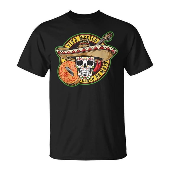 SR Happy 5 De Mayo Cinco De Mayo Viva Mexico Fiesta Sugar Skull T-shirt